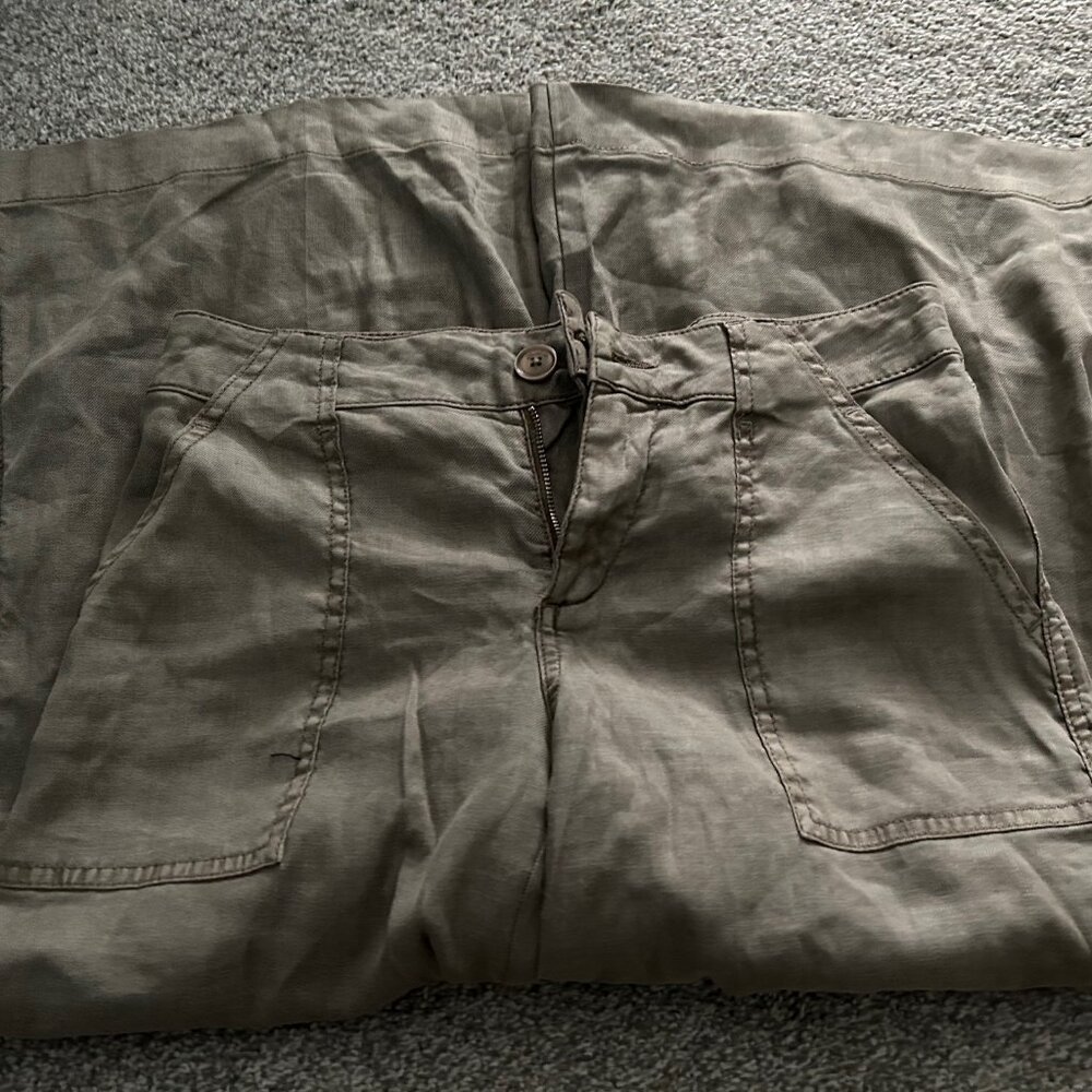 Anthropologie Level 99 Cropped Tan Culotte Wide Leg Pants 26P